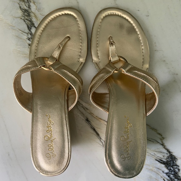 Lilly Pulitzer Gold Sandals - Picture 5 of 7